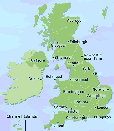 Map Of Britain With Cities. uk-map